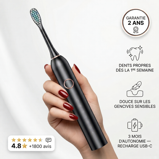 Brosse Sonique DENOVYA | 40 000 vibrations par minute pour aller là où votre brosse manuelle ne va jamais